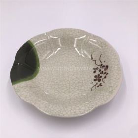 Hot selling flower shape melamine deep food plate with print