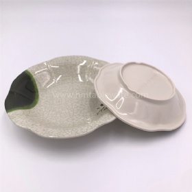 Hot selling flower shape melamine deep food plate with print