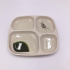 Factory supplier melamine food plate with 4 compartment