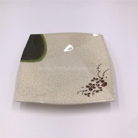 Restaurant good quality square melamine dinner plate with design