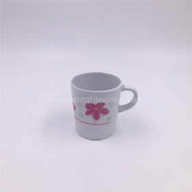 Daily use plastic melamine handled cup with design