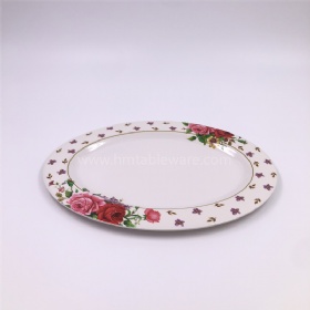 Best sale plates melamine oval dishes with flower print