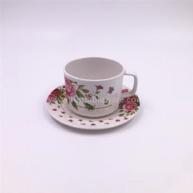 SGS standard melamine coffee cup with saucer