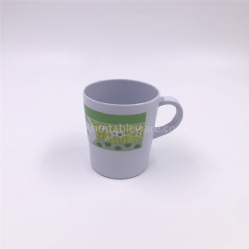 Fashionable widely use plastic melamine coffee mug cup with single handle