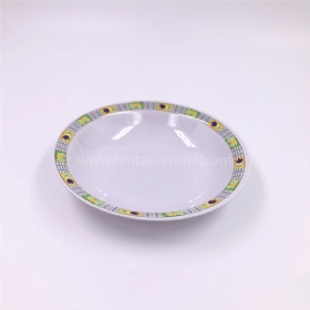 Daily use melamine dinnerware round rim soup plates for restaurant