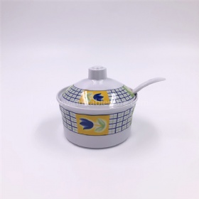 Promotional wholesale melamine sugar pot with spoon