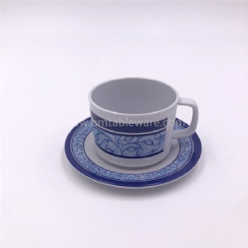 Customized design melamine drink coffee cup with saucer