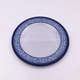 Customized print melamine dinnerware flat dinner dish plate