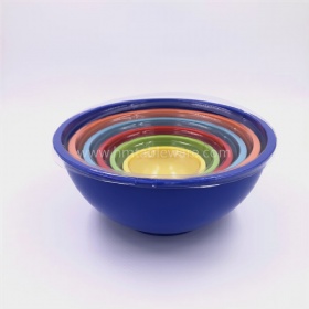 Best choice 6pcs colorful melamine mixing bowls set with PVC lid