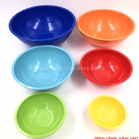 Best choice 6pcs colorful melamine mixing bowls set with PVC lid