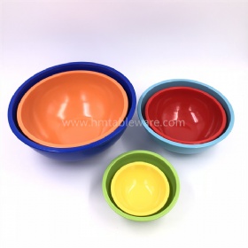 Best choice 6pcs colorful melamine mixing bowls set with PVC lid