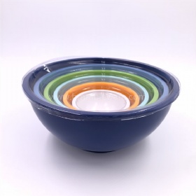 BPA free 6pcs color melamine mixing bowls set with plastic lid