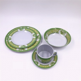 Healthy plastic melamine dinnerware set with bamboo design